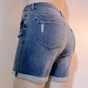 Democracy Denim Blue Women's Shorts Distress Stretch